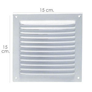 Griglia di ventilazione, a vite, 15x15 cm. Laccato Bianco - Product Image 1