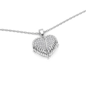 Jeulia Winged Personalized Heart Photo <b>Locket</b> Necklace with Bezel Setting - Product Image 4