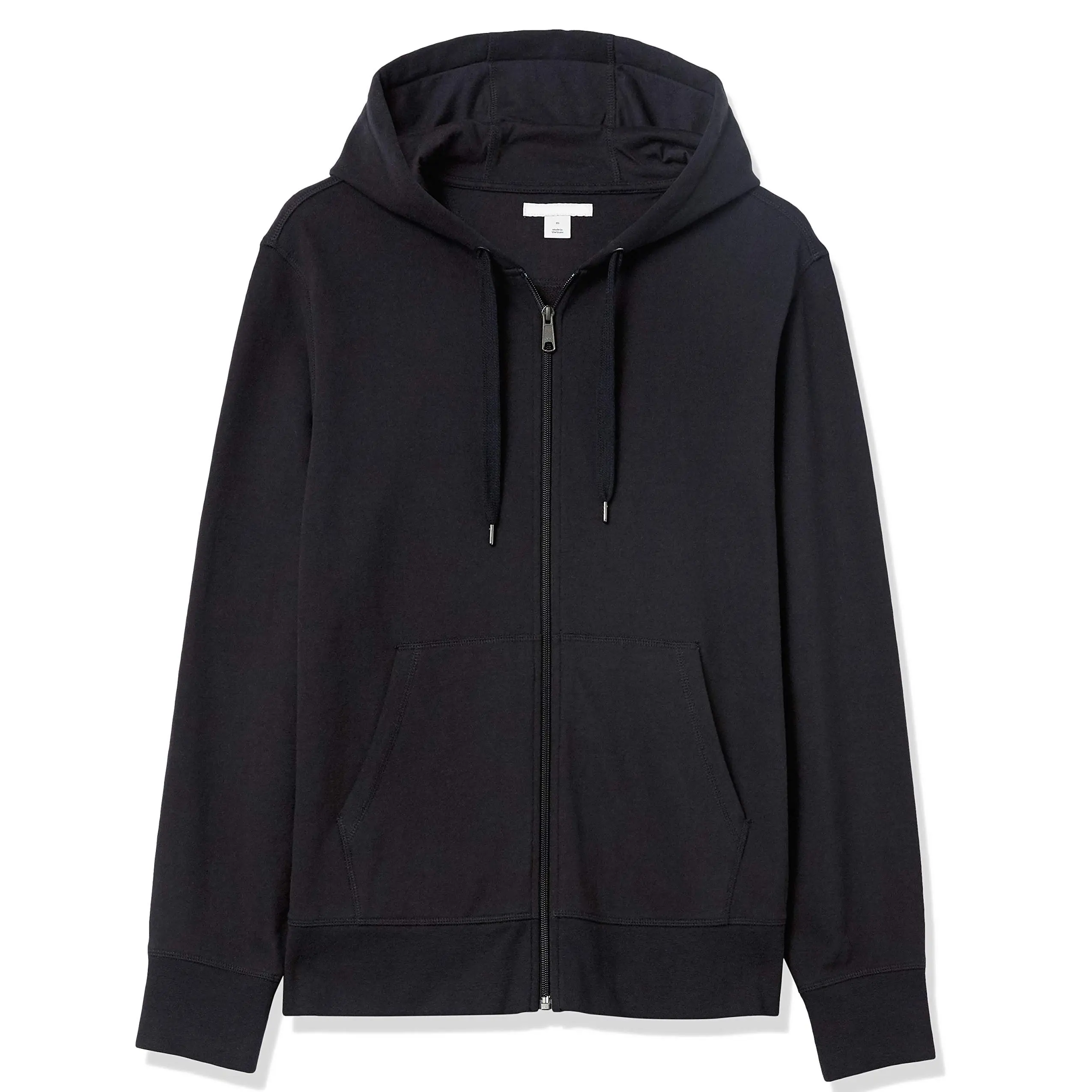 Özel logo fermuar up siyah renk hoodie yüksek kalite hood 2024 hoodie