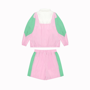 Conjunto corto de nailon cortavientos con logotipo personalizado unisex, chándal a prueba de viento, chaquetas y pantalones cortos con cremallera personalizada, conjuntos de dos piezas para hombre - Product Image 2