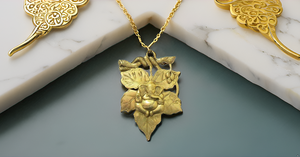 Modern Brass Lord Ganesha <b>Leaf</b> <b>Wall</b> Hanging Showpiece Perfect Home Office <b>Decor</b> with Golden Religious Idol Gift for Relatives - Product Image 2