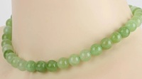 Collier Statement en Argent Sterling 925 avec Perles en Forme de Boule en Quartz Vert Olive Naturel et Calcédoine, Chaîne, Pierre Précieuse Chrétienne Commémorative