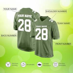 Maillot de Football Américain Personnalisable Respirant Dessins Sublimés Logos d'Équipe Noms de Joueurs Manches Courtes Imprimé Grande Taille - Product Image 2