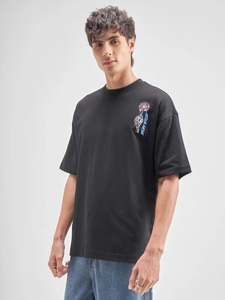 Camiseta Oversize de Gran Gramaje Personalizada para Hombre, 300 Gsm, 100% Algodón, Logotipo Impreso Frontal, Hombro Caído, Estilo Urbano Hip Hop, Hecho en Pakistán - Product Image 4