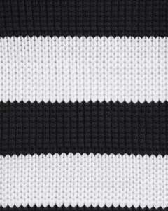 Suéter Corto de Punto Crochet a Rayas Blancas y Negras Personalizado por el Fabricante, Top de Moda con Mangas Largas Acampanadas y Calado para Mujer - Product Image 5