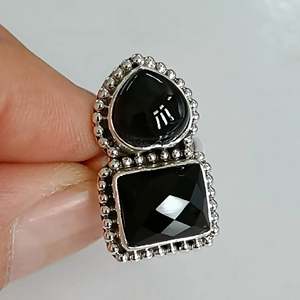 925 Sterling Silver <b>Boho</b> July Birthstone <b>Ring</b> Handmade with Black Onyx Inlay Perfect Gift for Her Birthday or Anniversary - Product Image 6