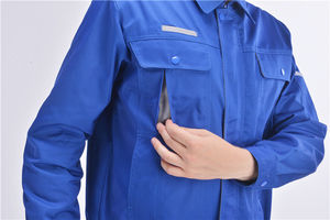 Combinaison de travail unisexe respirante en polyester avec bande réfléchissante, uniforme de travail protecteur avec logo personnalisé - Product Image 5