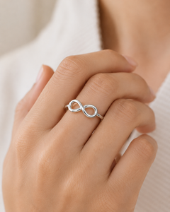 925 Sterling Silver <b>Ring</b> - Polished Infinity Symbol <b>Stacking</b> Band - Product Image 5
