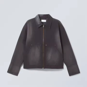 เสื้อแจ็กเก็ตผ้าแคนวาสสำหรับผู้ชายทำจากผ้าฝ้ายย้อมสี100% ปรับแต่งได้2025บริการ OEM - Product Image 4