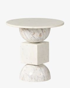 Table d'appoint pliable à succès, forme ronde dorée et blanche avec plateau en marbre pour la décoration de la maison - Product Image 4
