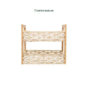 Estante de bambú de 2 niveles ecológico para almacenamiento de maquillaje y cocina - Product Image 2