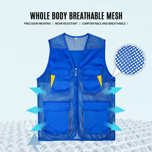 Chaleco de malla con múltiples bolsillos ODM/OEM personalizado para hombre, chaleco transpirable para pesca al aire libre, senderismo, fotografía, proveedor Mouz Ind. - Product Image 5