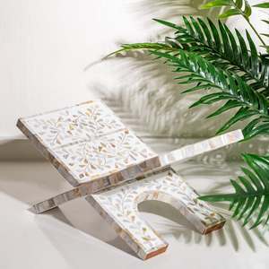 Handcrafted Mother of Pearl Quran <b>Stand</b> Elegant Islamic Book Holder for Ramadan Eid Gifts Prayer and Muslim Home Decoration - Product Image 1