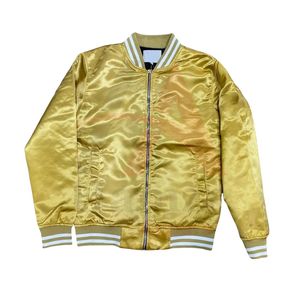 Blouson aviateur vintage à col montant de couleur personnalisée pour hommes 300 GSM toile avant Logo printemps respirant tenue décontracté - Product Image 1