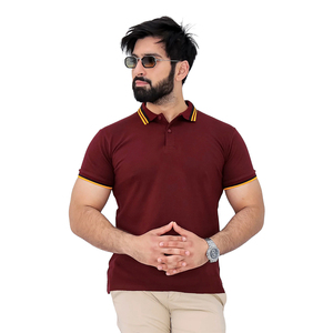 Polos d'été à manches courtes en coton de haute qualité Nouveau design Polo à rayures respirantes T-shirts pour hommes - Product Image 1