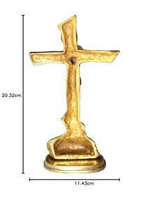 Grabado en relieve Metal Iglesia Crucifijo Latón Altar de Navidad fabricante Hecho India - Product Image 5