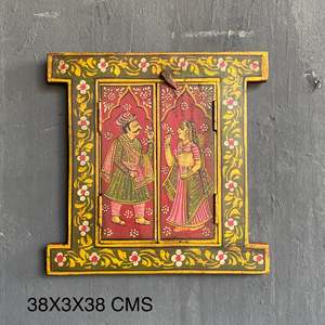 Hand Painted Wooden Window with <b>Plant</b> Pattern - Product Image 4