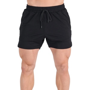 กางเกงขาสั้นเล่นกีฬาเอวกลางป้องกันการยับของผู้ชายกางเกงขาสั้นตาข่ายโพลีเอสเตอร์น้ำหนักเบาสำหรับฝึกกีฬาตามสั่ง - Product Image 1