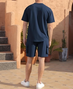 Ensembles de vêtements d'extérieur pour hommes Vente en gros Tenues d'été décontractées et respirantes pour hommes Ensemble 2 pièces T-shirt et short de haute qualité pour hommes - Product Image 4