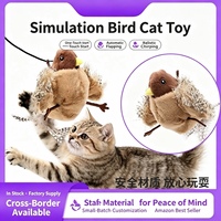 Jouets pour chats interactifs en peluche, simulation réaliste d'oiseaux qui chantent, jouets couineurs pour chats d'intérieur, lot en gros