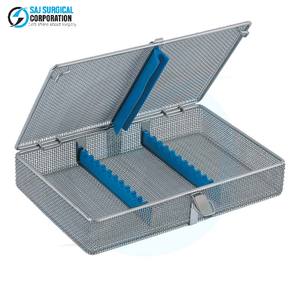 Cesta Oftálmica Micro con Tapa, Insertos y Tiras de Silicona, Acero Inoxidable, Almacenamiento Manual Reutilizable para Herramientas Oftálmicas Delicadas - Product Image 1