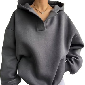 Sweat-shirts à capuche pour femmes en coton lourd surdimensionné, logo personnalisé de haute qualité, vente en gros 2026 - Product Image 2
