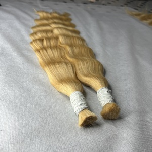 Extensiones de cabello humano crudo vietnamita sin enredos de doble dibujado Cabello ondulado blanqueado de 613 tonos a granel - Product Image 3