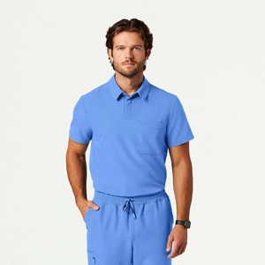 ชุดสครับแพทย์แบบ 2 ชิ้น ราคาโรงงานขายส่ง สำหรับผู้ชาย ผ้าสแปนเด็กซ์/โพลีเอสเตอร์ สำหรับตรวจหาเข็ม ใช้ในโรงพยาบาล ชุดสครับผู้ชายแบบมีปก - Product Image 3