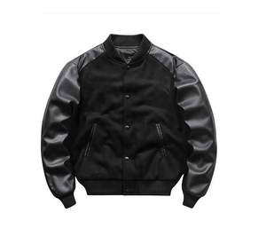 Chaquetas Universitarias de Lana para Hombre de Talla Grande, Chaqueta Universitaria con Mangas de Cuero al por Mayor, Chaqueta Universitaria de Lana con Logotipo Personalizado - Product Image 6