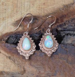 ต่างหูโอปอลจากเอธิโอเปียนธรรมชาติ925เงินสเตอร์ลิงสีโรสโกลด์ซ้อนทับของขวัญวันเกิดสำหรับวันครบรอบ - Product Image 3