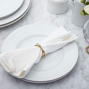 Anneau de serviette minimaliste en argent, boucle entrelacée, support en métal poli, décoration de table élégante pour les dîners, les banquets, les mariages - Product Image 6