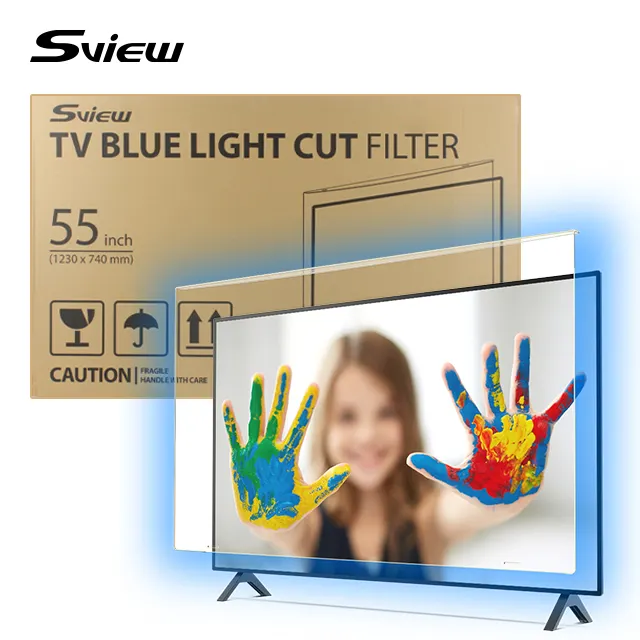 Anti UV Clear View 3H Härte Acryl material Hänge typ Einfache Installation Displays chutz folie für Smart LED TV 40 Zoll-75 Zoll