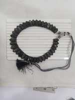 Collier bib de luxe en obsidienne noire naturelle de haute qualité, style Cléopâtre égyptienne, pour mariage et plage