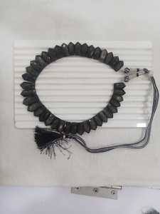 Collar de babero de obsidiana negra natural de alta calidad, collar de Cleopatra, collar egipcio de Cleopatra, joyería de playa elegante - Product Image 3