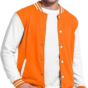 Blouson Bomber de Baseball Personnalisé pour Homme, Style Universitaire, Coupe-Vent, Automne, Manches en Laine et Viscose, Col Montant, avec Fermeture Frontale - Product Image 1
