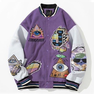 แจ็กเก็ตผ้าฝ้ายเนื้อบางของผู้ชายเสื้อแจ็คเก็ตมหาวิทยาลัยคอตั้งสไตล์สตรีทสำหรับฤดูใบไม้ผลิฤดูใบไม้ร่วงและฤดูหนาว - Product Image 1