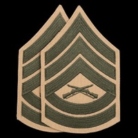 Écusson brodé fait main en caoutchouc à coudre, haute qualité, personnalisable, en tissu chenille bleu, étoile de sergent en relief