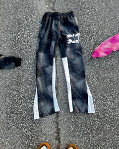 Vente chaude panneaux vêtements de rue personnalisé bloc de couleur poids lourd décontracté stracked bouffée impression pantalons de survêtement hommes Sweat Flare pantalon - Product Image 3