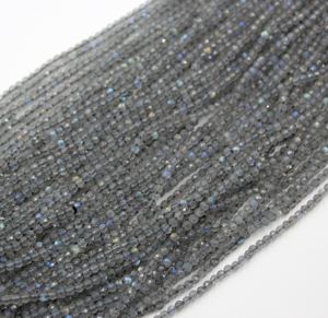 Perles de pierres précieuses en labradorite naturelle bleue chatoyante en gros, 2 mm, 3 mm, facettées, rondelles pour la fabrication de bijoux, charme, pierre en vrac - Product Image 2