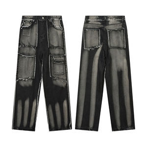 Pantalones Vaqueros de Mezclilla de Diseño Lavado a la Moda para Hombre, Fabricante OEM, Pantalones Vaqueros Ajustados a la Moda Hechos a Medida - Product Image 5