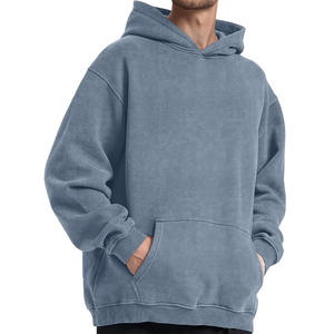 Pull à capuche surdimensionné unisexe de haute qualité 100% coton pour l'hiver, délavé à l'acide, design dégradé par le soleil, logo personnalisé brodé - Product Image 4