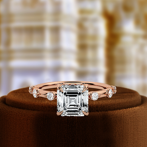 Igi แหวนหมั้นทองคำ14K สีเหลืองทอง14K Dainty Asscher ตัดห้องปฏิบัติการปลูกเพชรคลาสสิกคริสเตียนของขวัญวันครบรอบแต่งงาน - Product Image 6