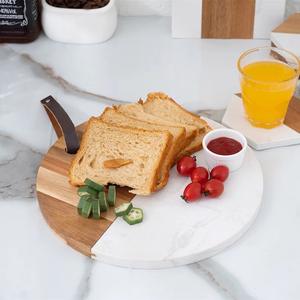 Tabla de Quesos y Charcutería de Madera de Acacia y Mármol Natural, Duradera y de Primera Calidad, para Servir Quesos, Aperitivos, Charcutería y Frutas - Product Image 4