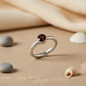 Rose Gold & 18K Plated Trendy 925 Silver <b>Garnet</b> Gemstone <b>Ring</b> Inlaid with Natural Gemstones Elegant Dainty Gift for Women - Product Image 2