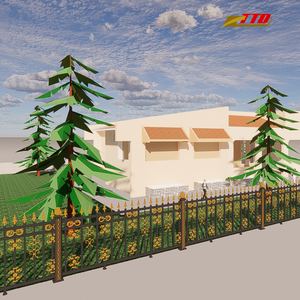 Strong & Stylish Metal <b>Security</b> Fence Panels for Outdoor Protection for Residential and Farming Areas with Driveway Gates - Product Image 3