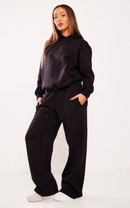 กางเกงขาบานสำหรับผู้หญิงกางเกงผ้าโพลีเอสเตอร์ผ้าฝ้ายขากว้างแบบเรียบ OEM - Product Image 2