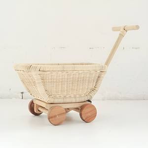 Juguete Infantil Más Vendido en Vietnam, Cochecito de Mimbre Hecho a Mano, Carrito para Niños, Juguete de Muñecas, Cochecito - Product Image 1