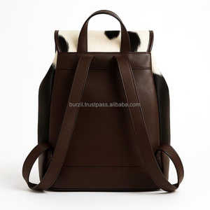 Luxury Hair-On Leather <b>Backpack</b> Genuine Cowhide Travel Laptop <b>Backpack</b> Custom Logo Wholesale Bulk Manufacturer LHBP-0014 - Product Image 4
