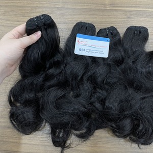 Venta caliente máquina ondulada Natural trama 100% extensiones de cabello humano Remy virgen vietnamita libre de químicos todos los colores tinte Compatible - Product Image 1