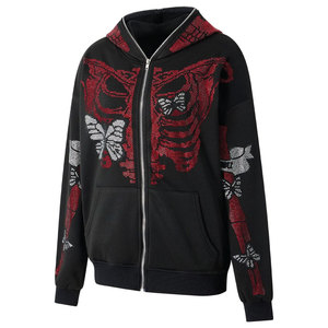 เสื้อกันหนาวมีฮู้ดแบบกอธิคมีซิปแบบกอธิควินเทจสำหรับทุกเพศเสื้อโค้ทมีฮู้ดแขนยาวเสื้อโค้ทสตรีทแวร์ฤดูหนาว - Product Image 2